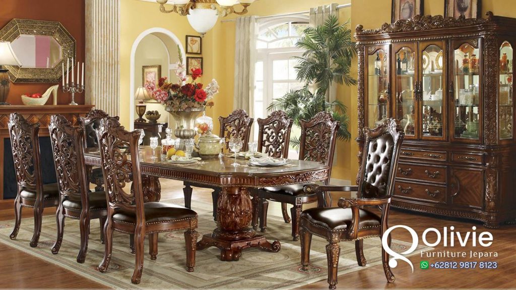 Kursi Makan Mewah, Meja Makan Jati, Meja Makan Jepara, Meja Makan Klasik, Meja Makan Klasik Eropa, Meja Makan Mewah, Meja Makan Mewah 10 Kursi, Meja Makan Mewah 12 Kursi, Meja Makan Mewah 4 Kursi, Meja Makan Mewah 6 Kursi, Meja Makan Mewah 8 Kursi, Meja Makan Minimalis, Ruang Makan Mewah, Meja Makan Kayu Jati 1 Set 8 Kursi Model Mewah