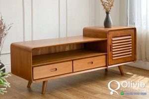 Bufet TV Minimalis Kayu Jati Retro