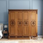 Almari Pakaian 4 Pintu Jati Klasik Jepara