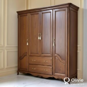 Lemari Pakaian Jati Klasik Natural Terpopuler