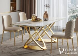 Kursi Meja Makan Marmer Set 4 Kursi Jok