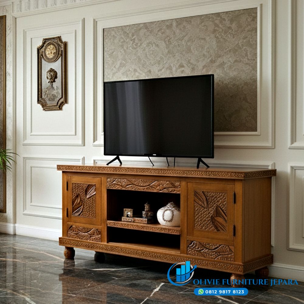 Bufet Jati Minimalis Ukiran Jepara