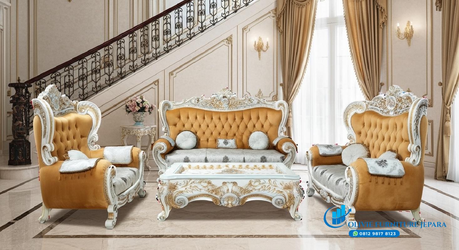 Kursi Tamu Sofa Bintang 5 Ukir Jepara