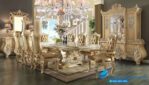 Meja Makan Ukir Olivie Imperial – Sentuhan Eropa yang Mewah