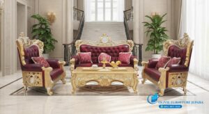New Arrival Kursi Tamu Mewah Ukiran Duco Gold Jepara