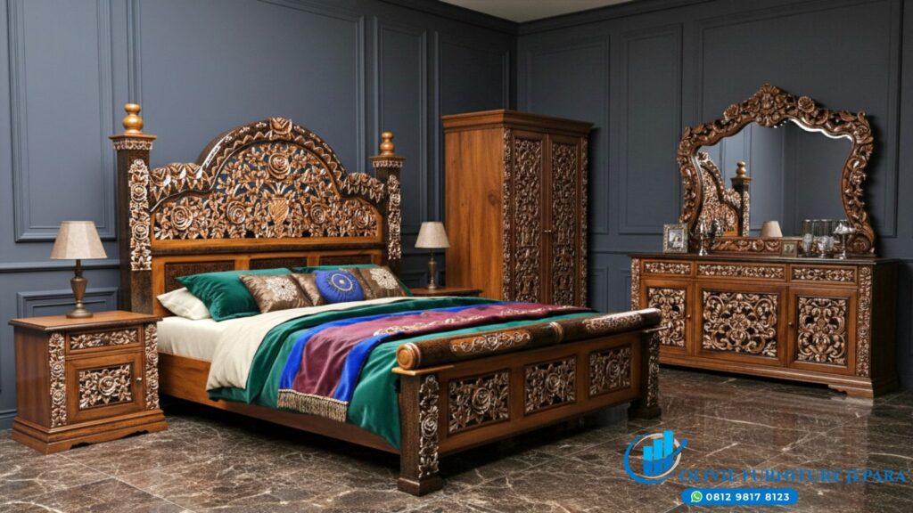 Set Kamar Mewah Tempat Tidur Ukir Jepara