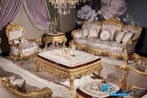Sofa Tamu Jepara Mewah Ukiran Gold Classic