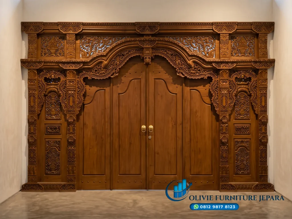 Pintu Gebyok Ukir Gaya Bali Indonesia