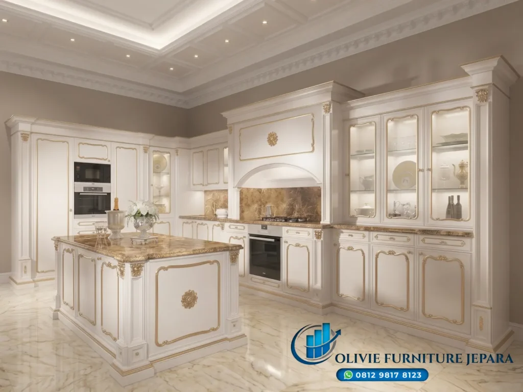 Produtor Kitchen Set Klasik Mewah Luxury Olivie Jepara