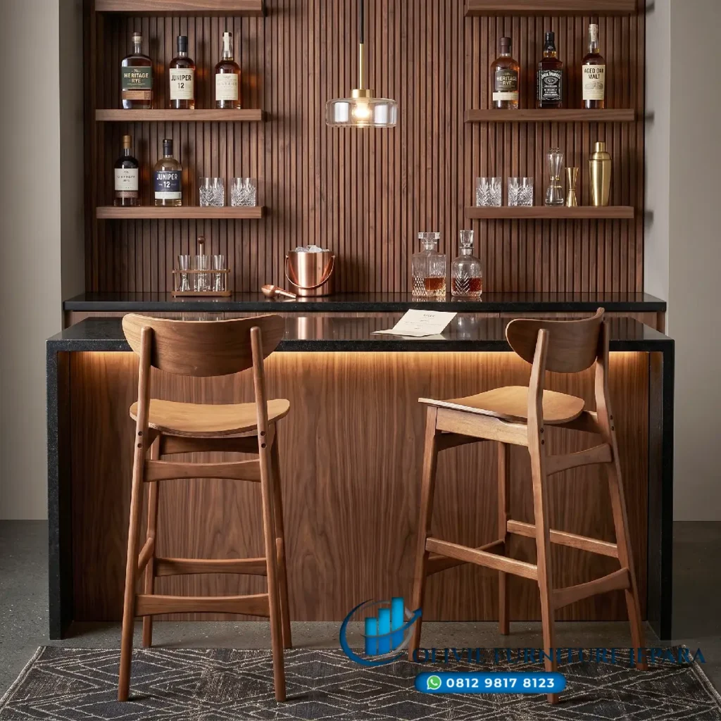 Set Kursi Bar Kayu Jati Minimalis