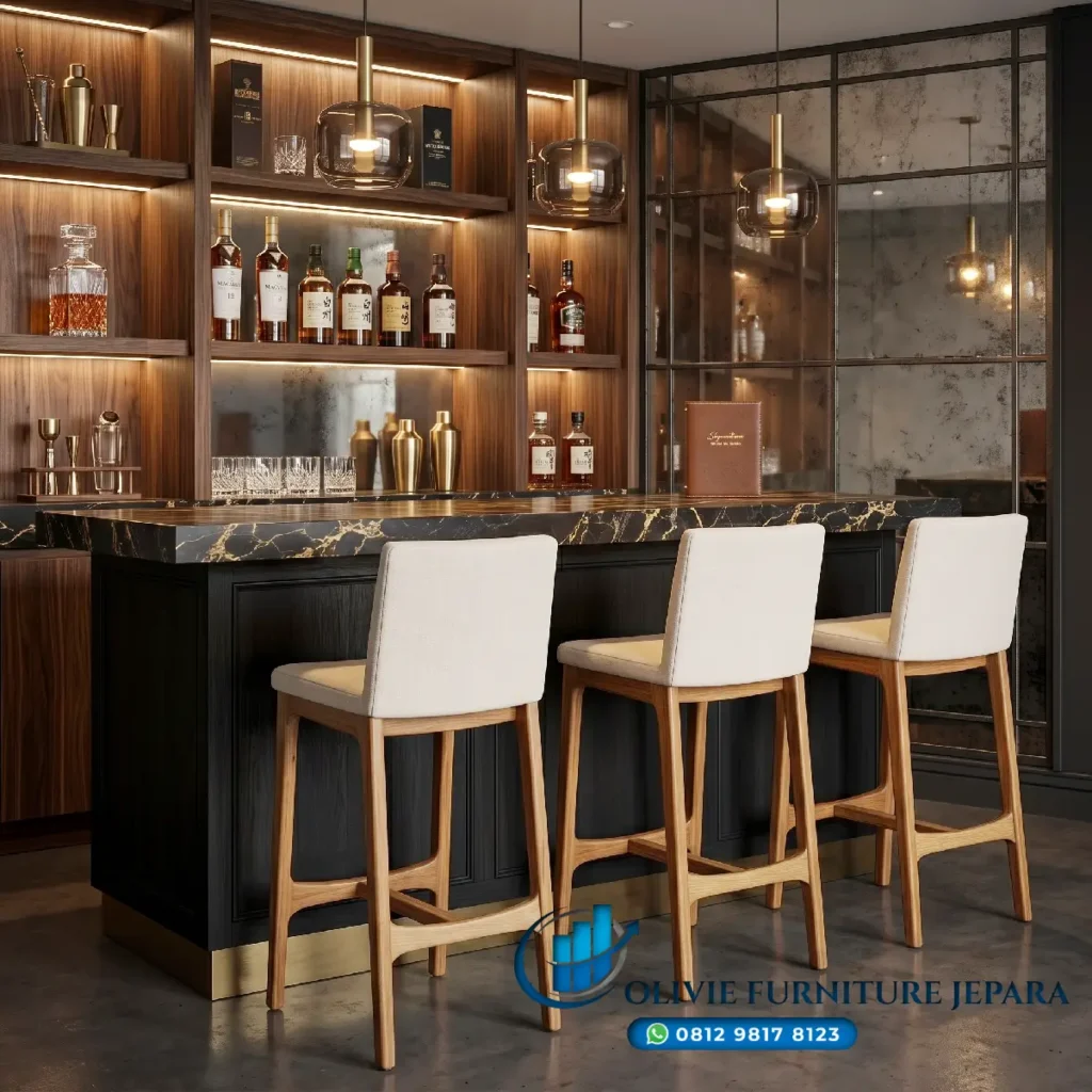 Set Minibar Kursi Bar Mewah Minimalis